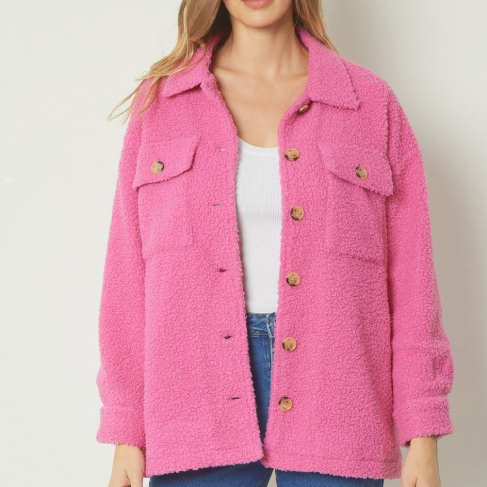 ENTRO Faux Sherpa Jacket Coat - Picture 15 of 15